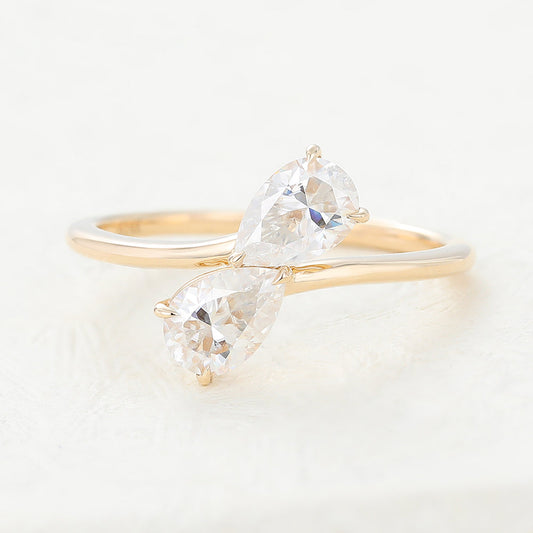 0.78 TCW Pear Toi Et Moi Lab-Grown Diamond Engagement Ring